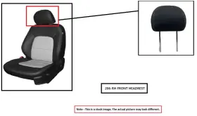 Chevrolet 23279124 Rh Blk Clo Frt Headrest Oem 2013 Camaro