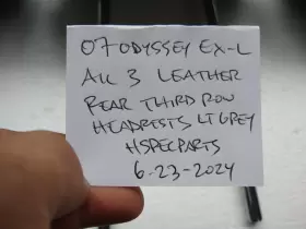 82140shja01zb Honda 05 06 07 Odyssey Oem Rear 3rd Third Row Set Of 3 Headrest Light Gray Leather #2