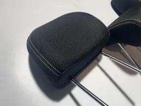 89700b2200kf7 Kia 2014-2019 Soul Headrest Rear Second 2nd Row Set Black Cloth White Stitch Oem #2