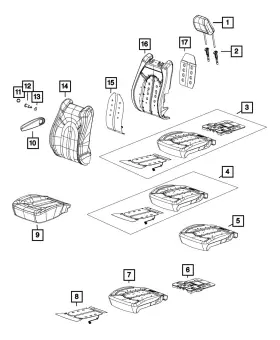 Mopar 5xg261mhad Genuine Front Headrest