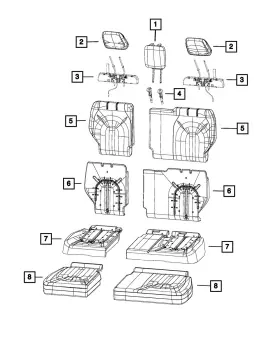 Mopar 5za121x9ae Genuine Third Row Headrest