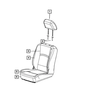 Mopar 6nh212x8ae Genuine Front Headrest
