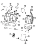 Genuine Mopar Rear Headrest 5YH47XDBAB. Fixed Price $302.45.